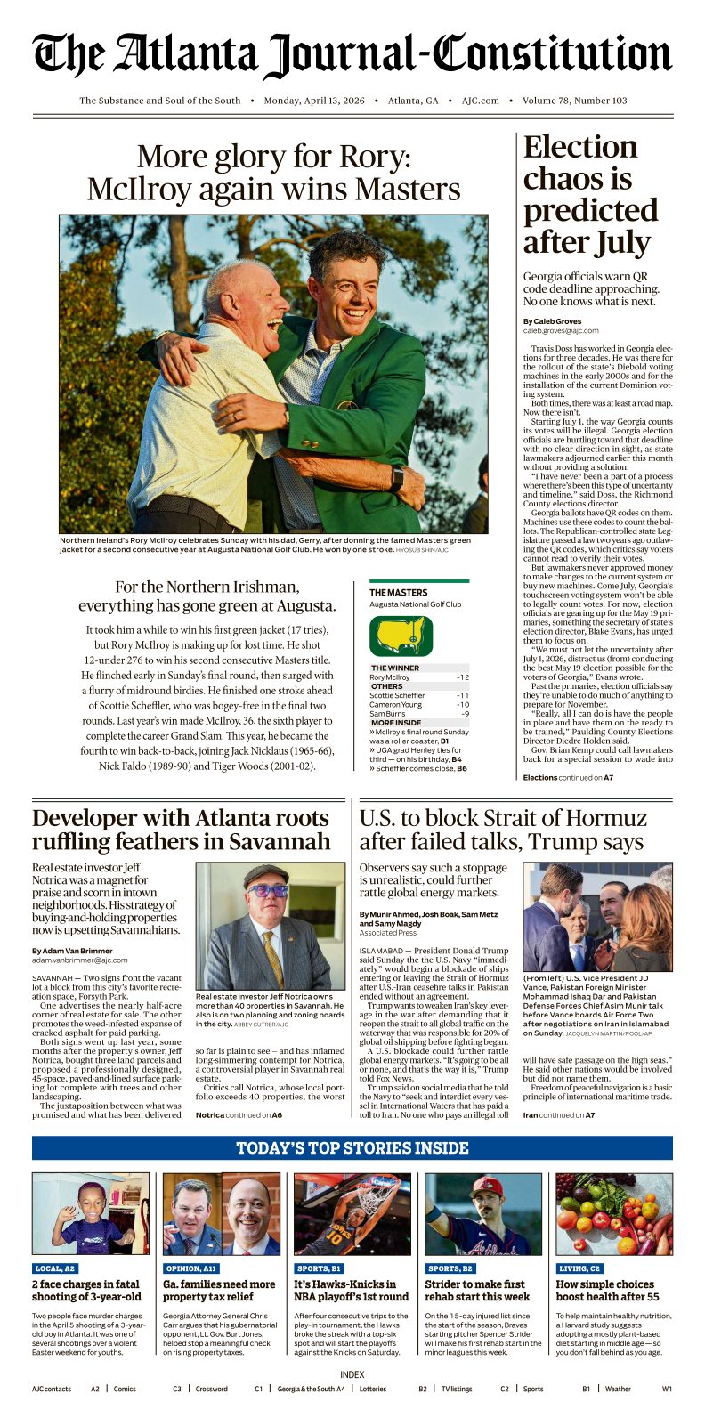 AJC ePaper | Monday, April 13, 2026